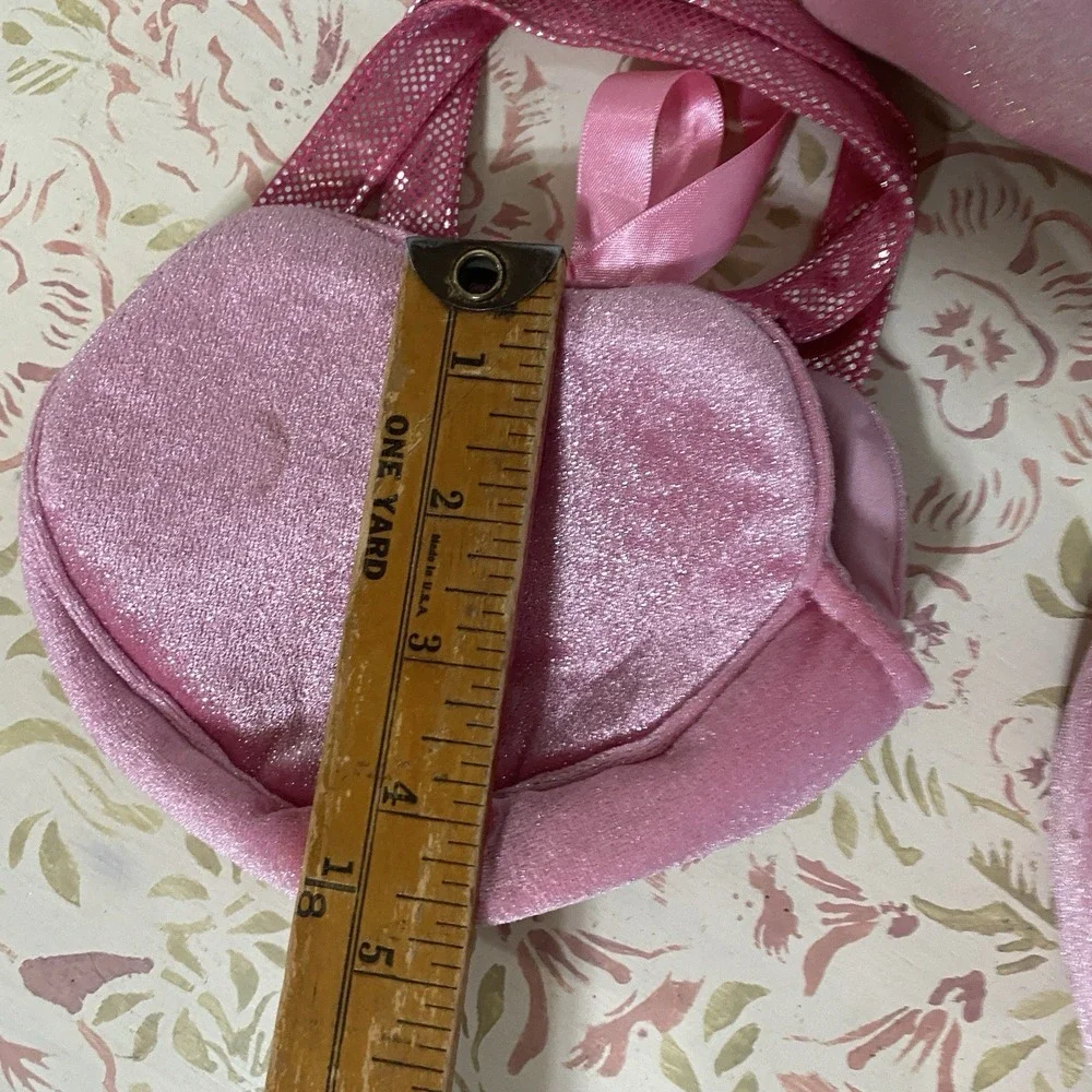 Lot Of 3 Girls Purses 1 Pink Glitter Cat Clutch w/Sanitizer 2 Shiny Plush Purses
